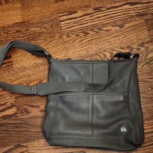 The Sak Dark Gray Leather Messenger Bag